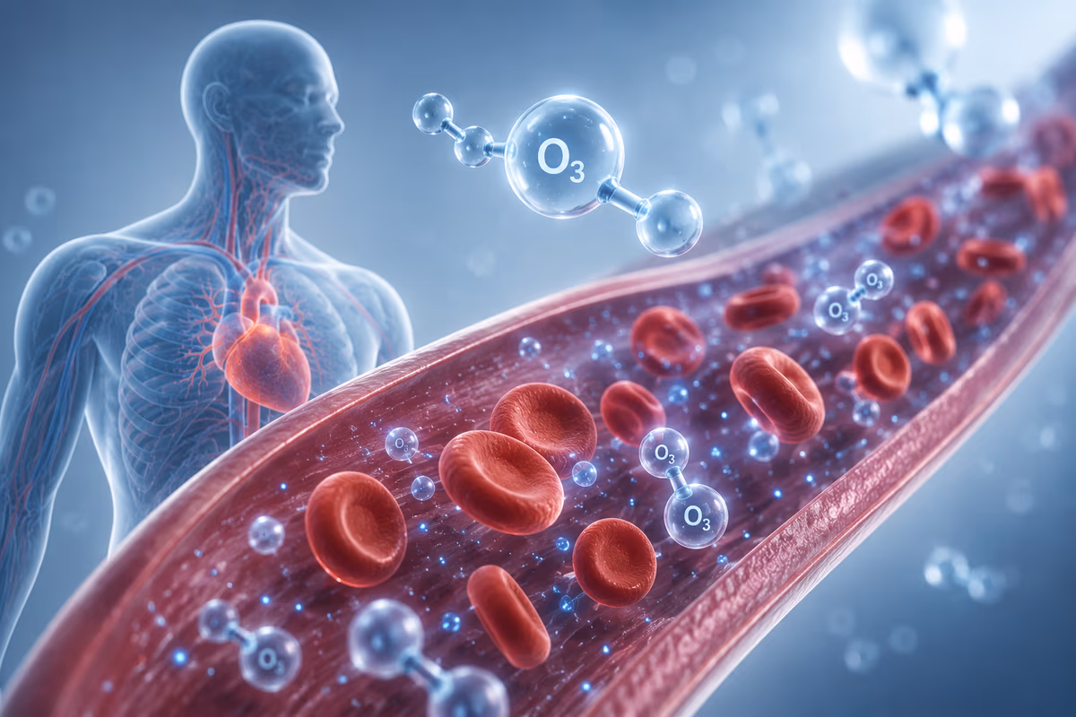 Ozon (O3) moleküllerinin kan dolaşımında alyuvarlarla teması